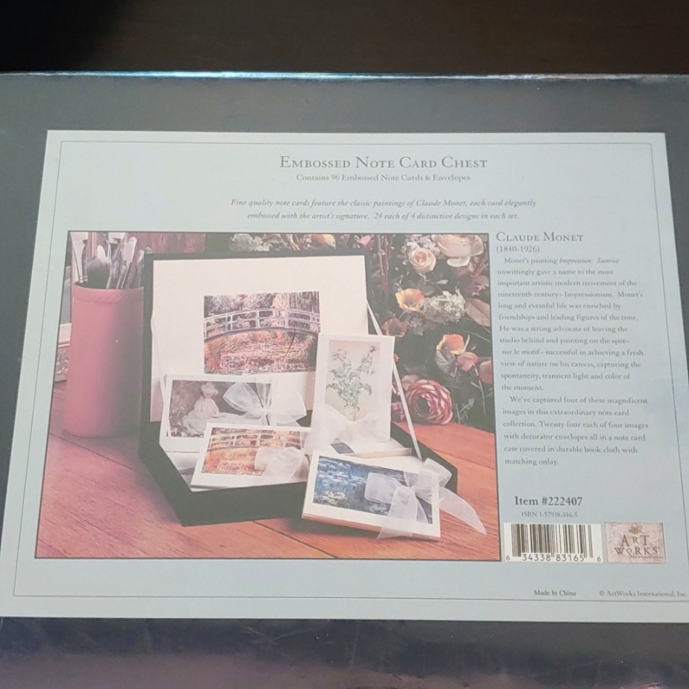 Embossed Note Card Chest - Claude Monet - Picture 2 of 6